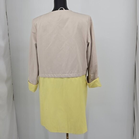 Tahari Marisol Colorblock Collarless Coat Size XL - Picture 5 of 9